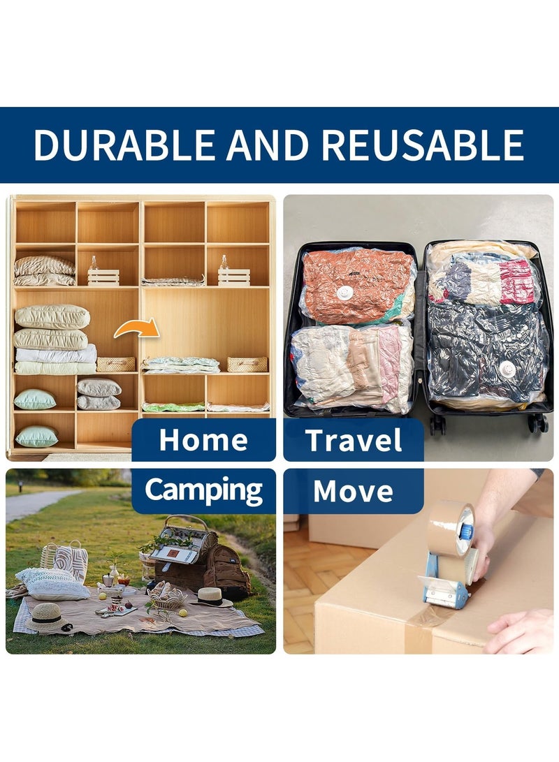 TRAGO PACK OF 6 |Vacuum Storage Bags |80 Microns | Air Removal Pouches with Pump  for Clothes, Blankets Packing Travel & Home (2 Small 50X70cm,3 Medium 60x80cm, 1 Large 80x100cm) - Image 2